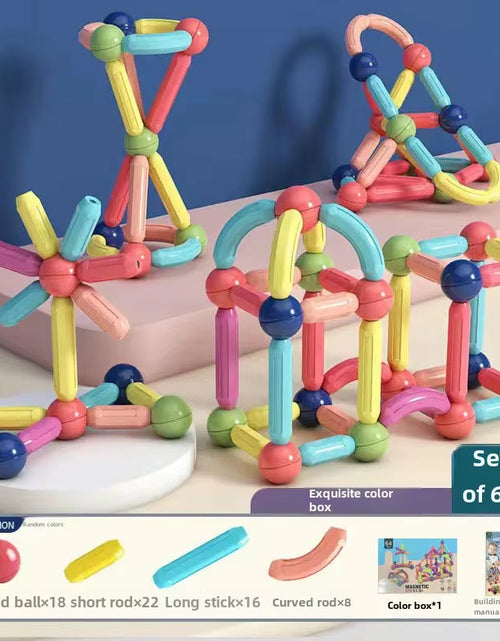 Load image into Gallery viewer, MagnaBuild Buddies – Large Particle Magnetic Stick Blocks for Kids’ Creative Construction Play
