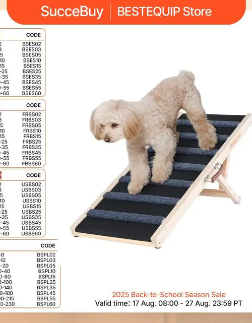 Load image into Gallery viewer, Dog Ramp Folding Ladder Anti-Slip High Adjustable Wooden Pet Ramp Removable for Small Old Dog Climbing Stairs Sofa Car
