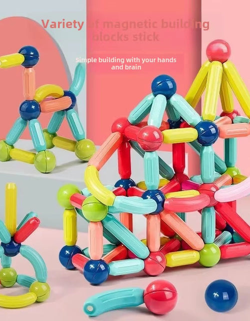 Load image into Gallery viewer, MagnaBuild Buddies – Large Particle Magnetic Stick Blocks for Kids’ Creative Construction Play
