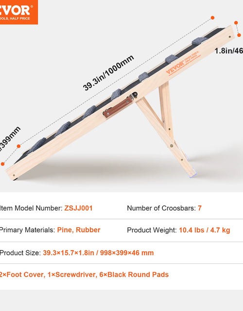 Load image into Gallery viewer, Dog Ramp Folding Ladder Anti-Slip High Adjustable Wooden Pet Ramp Removable for Small Old Dog Climbing Stairs Sofa Car
