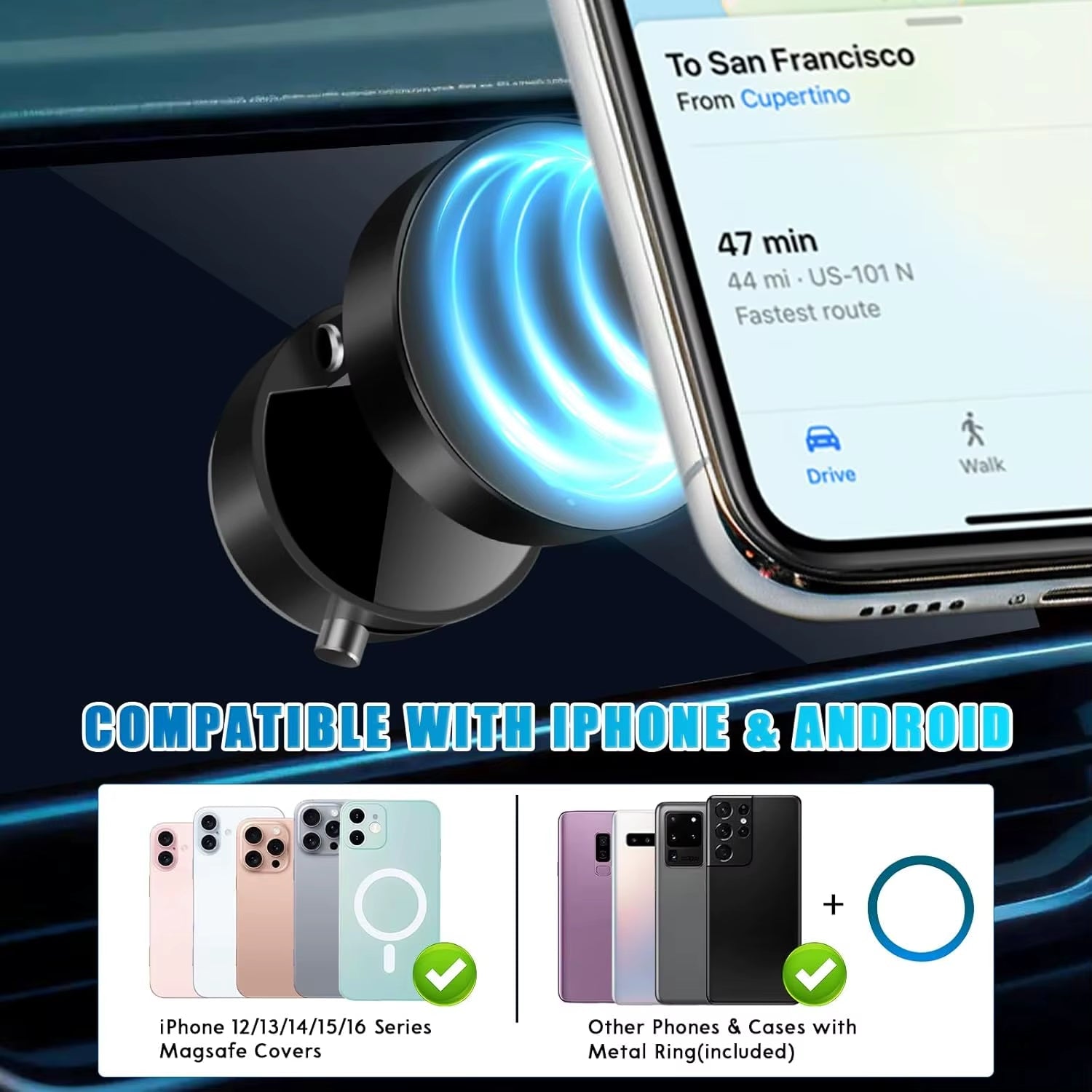 MagnaGrip™ Mini Foldable Magnetic Phone Stand – Stick, Flip, Hold Anywhere