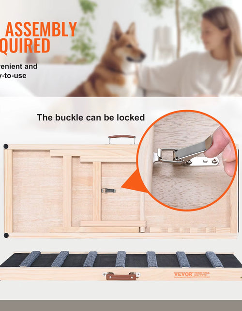 Load image into Gallery viewer, Dog Ramp Folding Ladder Anti-Slip High Adjustable Wooden Pet Ramp Removable for Small Old Dog Climbing Stairs Sofa Car
